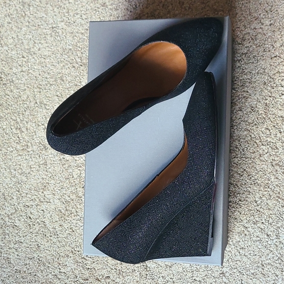 Aquatalia Zana Saffianino Suede Wedge Heel Weatherproof